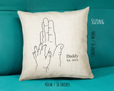 First Fathers Day Cushion Personalised Gift for Dad - Our 1st First Fathers Day Gift For Daddy - Dad and Baby Gift from Newborn SMC003