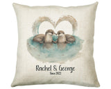 Personalised Valentines Day Otters Cushion Gift - Otterly In Love Cushion Throw Pillow Gift For Him Her Boyfriend Girlfriend Gift CS518