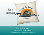 Personalised Caravan Camping Lovers Cushion Gift Mountains Sunset Design For Caravan Motorhome Owners Enthusiasts CS197