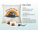 Personalised Caravan Camping Lovers Cushion Gift Mountains Sunset Design For Caravan Motorhome Owners Enthusiasts CS197