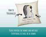 Personalised Penguin Mothers Day Mum Cushion Gift - Penguins Theme Throw Pillow From Kids Son Daughter Girl Boy Mummy Mother CS131