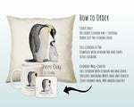 Personalised Penguin Mothers Day Mum Cushion Gift - Penguins Theme Throw Pillow From Kids Son Daughter Girl Boy Mummy Mother CS131
