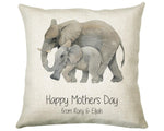 Personalised Elephant Mothers Day Mum Cushion Gift - Safari Theme Throw Pillow From Kids Son Daughter Girl Boy Mummy Mother CS128