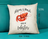 Personalised 2nd Anniversary Cushion Gift - You're My Lobster Cushion - Wedding Anniversary Friends Throw Pillow Gift For Him Her Gift CS116
