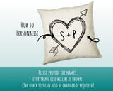 Personalised Valentines Day Couples Cushion Gift Printed Name Design - Cushion Throw Pillow Gift For Him Her Boyfriend Girlfriend Gift CS114