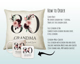 Personalised 80th Birthday Cushion Gift Printed Name Design - Cushion Throw Pillow Gift For Mum Nan Grandma Birthday Gift Idea CS003