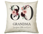 Personalised 80th Birthday Cushion Gift Printed Name Design - Cushion Throw Pillow Gift For Mum Nan Grandma Birthday Gift Idea CS003