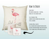 Personalised Pink Flamingo Cushion Gift Printed Name Design - Cushion Throw Pillow Gift For Mum Dad Friend Bedroom Birthday Christmas CS422