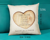 Personalised 5th Wooden Anniversary Cotton Gift Cushion 5 Years Custom Design Gift Valentines Present - Wedding Cushion Pillow Gift CS385