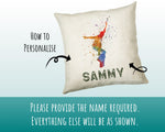 Personalised Skateboarder Cushion Gift Printed Name Design - Custom Sport Decor CS288