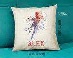 Personalised Football Cushion Gift Printed Name Design - Custom Sport Decor CS287