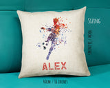 Personalised Football Cushion Gift Printed Name Design - Custom Sport Decor CS287