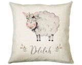 Personalised Sheep Cushion Gift Printed Name Design - Pillow Gift For Girls Boys Nursery Bedroom Farm Animal Decor Birthday Gift CS283