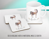 Personalised Horse Cushion Gift Printed Name Design - Pillow Gift For Girls Boys Nursery Bedroom Woodland Decor Birthday Gift CS282