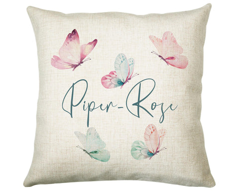 Personalised Butterfly Cushion Magical Gift Printed Name Design - Pillow Gift For Girls Bedroom Decor Mothers Day Birthday Gift CS262