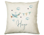 Personalised Plane Baby Boy Cushion New Baby Gift Printed Name Design - Pillow Gift For Girls Boys Nursery Bedroom Decor Gift CS261