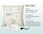 Personalised Plane Baby Boy Cushion New Baby Gift Printed Name Design - Pillow Gift For Girls Boys Nursery Bedroom Decor Gift CS261