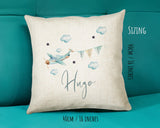 Personalised Plane Baby Boy Cushion New Baby Gift Printed Name Design - Pillow Gift For Girls Boys Nursery Bedroom Decor Gift CS261