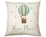 Personalised Baby Cushion New Baby Gift Hot Air Balloon Printed Name Design - Pillow Gift For Girls Boys Nursery Bedroom Decor Gift CS245