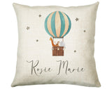 Personalised Baby Cushion New Baby Gift Hot Air Balloon Printed Name Design - Pillow Gift For Girls Boys Nursery Bedroom Decor Gift CS245