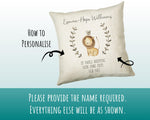 Personalised Baby Cushion New Baby Safari Theme Gift Printed Name Design - Pillow Gift For Girls Boys Nursery Bedroom Decor Gift CS235