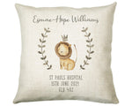 Personalised Baby Cushion New Baby Safari Theme Gift Printed Name Design - Pillow Gift For Girls Boys Nursery Bedroom Decor Gift CS235