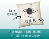 Personalised Space Planet Cushion Gift Printed Name Design - Pillow Gift For Girls Boys Nursery Bedroom Decor Gift CS453