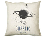 Personalised Space Planet Cushion Gift Printed Name Design - Pillow Gift For Girls Boys Nursery Bedroom Decor Gift CS453