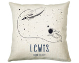 Personalised Rocket Astronaut Cushion Gift Printed Name Design - Pillow Gift For Girls Boys Nursery Bedroom Decor Gift CS452