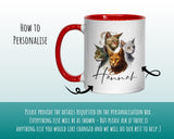 Cat Gift For Cat Lovers - Personalised Coffee Mug with Name - Cat Themed Gift for Cat Owner - Gift for Girls - Watercolour Warrior MGZ547