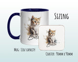 Cat Gift For Cat Lovers - Personalised Coffee Mug with Name - Cat Themed Gift for Cat Owner - Gift for Girls - Watercolour Warrior MGZ548