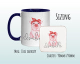 Personalised Hipster Pig Coffee Mug MGZ067
