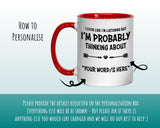 I'm Probably Thinking About Drumming Mug Gift 11oz Coffee Mug Gift Idea For Drummer Drum Sticks Musician Band Member For Him Her MG0286