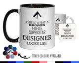 This Is What A Badass Designer Looks Like 11oz Coffee Mug Tea Gift Idea For Graphic Design Student Graduate Illustrator Interior MG0632