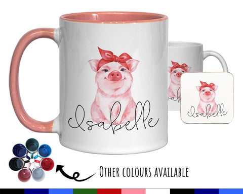 Personalised Hipster Pig Coffee Mug MGZ067