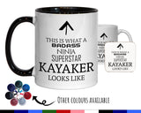 This Is What A Badass Kayaker Looks Like 11oz Coffee Mug Tea Gift Idea For Kayak Instructor Kayaking Coach Fishing Water Sports MG0750