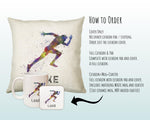 Personalised Mens Runner Cushion Gift For Him Boys Bedroom Printed Name Design - Birthday Pillow Gift Sport Running Decor CS273
