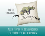 Personalised Dinosaur Cushion Gift Printed Name Design - Cushion Throw Pillow Gift For Boy Girl Kids Bedroom Birthday Christmas Gift CS166