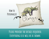 Personalised Dinosaur Cushion Gift Printed Name Design - Cushion Throw Pillow Gift For Boy Girl Kids Bedroom Birthday Christmas Gift CS166