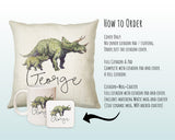 Personalised Dinosaur Cushion Gift Printed Name Design - Cushion Throw Pillow Gift For Boy Girl Kids Bedroom Birthday Christmas Gift CS166