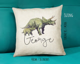 Personalised Dinosaur Cushion Gift Printed Name Design - Cushion Throw Pillow Gift For Boy Girl Kids Bedroom Birthday Christmas Gift CS166