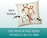 Personalised Giraffe Cushion Gift Printed Name Design - Cushion Throw Pillow Gift For Mum Dad Friend Bedroom Birthday Christmas Gift CS073