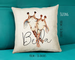 Personalised Giraffe Cushion Gift Printed Name Design - Cushion Throw Pillow Gift For Mum Dad Friend Bedroom Birthday Christmas Gift CS073