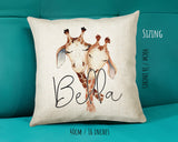Personalised Giraffe Cushion Gift Printed Name Design - Cushion Throw Pillow Gift For Mum Dad Friend Bedroom Birthday Christmas Gift CS073