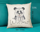 Personalised Panda Bear Cushion Gift Printed Name Design - Cushion Throw Pillow Gift For Boys Nursery Bedroom Birthday Christmas Gift CS028