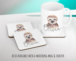 Personalised Sloth Cushion Gift Printed Name Design - Cushion Throw Pillow Gift For Boys Nursery Bedroom Birthday Christmas Gift CS027