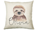 Personalised Sloth Cushion Gift Printed Name Design - Cushion Throw Pillow Gift For Boys Nursery Bedroom Birthday Christmas Gift CS027