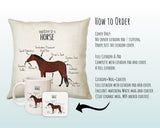 Anatomy of a Horse Pony Funny Gift For Him Or Her Cushion Pillow Bedroom Decor CS456