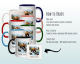 Personalised Bear Salmon Fishing Gift Mug - Ceramic Coffee Tea Hot Chocolate Mug for Bear Lovers Fishing Gift MG0839