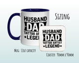Tattoo Artist Dad Gift Mug - Ceramic Coffee Tea Hot Chocolate Mug Tattooist Husband Gift - Secret Santa Gift for Him Tattoo Artist MG0851